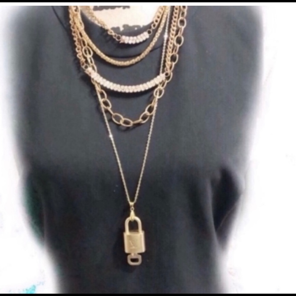 Vintage Louis Vuitton lock & key necklace